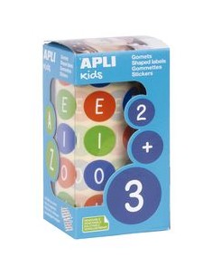 ROLLO GOMETS VOCALES MULTICOLOR AUTOADHESIVOS 20X18MM