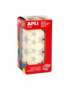 ROLLO GOMETS ESTRELLA METALIZADA PLATA AUTOADHESIVOS