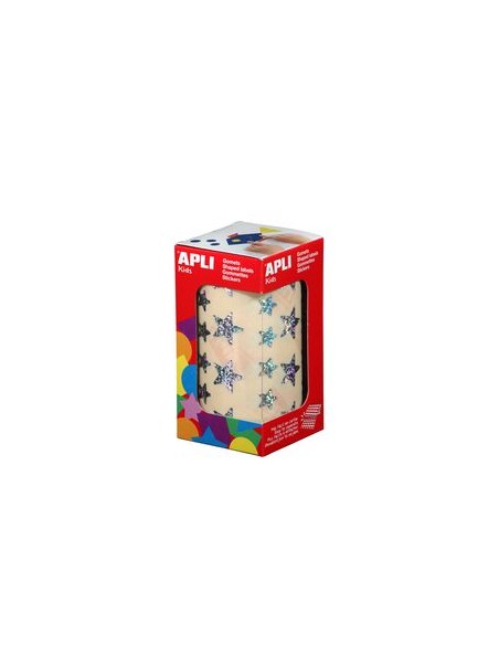 ROLLO GOMETS ESTRELLA HOLOGRAFICO PLATA AUTOADHESIVOS