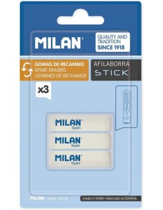 BLISTER 3 GOMAS RECAMBIO PARA AFILABORRA MILAN STICK