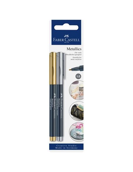 160796 marcador 2 pieza(s) Punta de pincel Oro, Metálico 160796 marcador 2 pieza(s) Punta de pincel Oro, Metálico