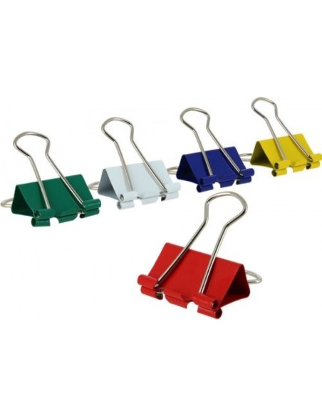 PACK 12 CAJAS 12 PINZA PALA ABATIBLE 25MM COLORES SURTIDOS