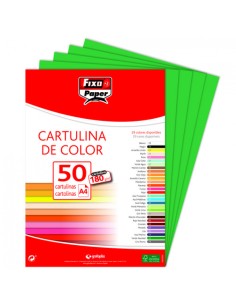Paq 50 cartulinas fixo a4 180g verde navidad