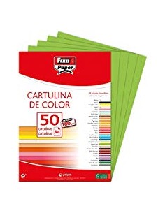 Paq 50 cartulinas fixo a4 180g verde lima