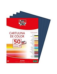 Paq 50 cartulinas fixo a4 180g azul marino