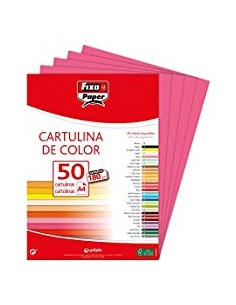 PAQ 50 CARTULINAS FIXO A4 180G FUCSIA