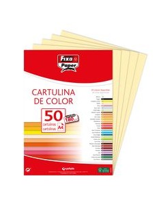 PAQ 50 CARTULINAS FIXO A4 180G VAINILLA