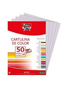 PAQ 50 CARTULINAS FIXO A4 180G GRIS PERLA
