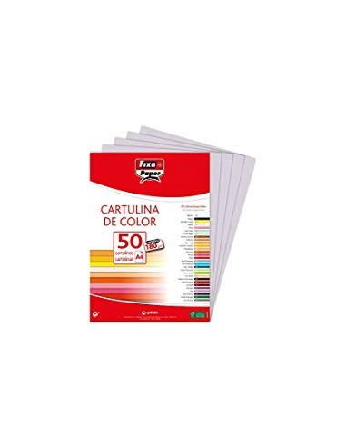 PAQ 50 CARTULINAS FIXO A4 180G GRIS PERLA