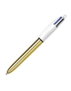 C 12 boligrafos bic 4 colores shine cuerpo oro punta 1mm