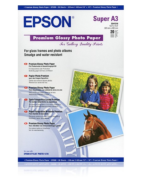 Premium Glossy Photo Paper, DIN A3+, 250 g/m², 20 hojas