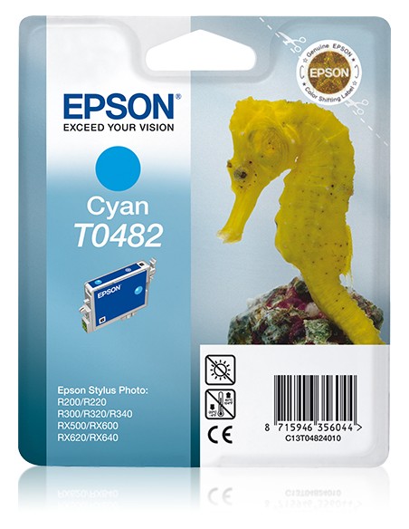 Seahorse Cartucho T0482 cian (etiqueta RF)