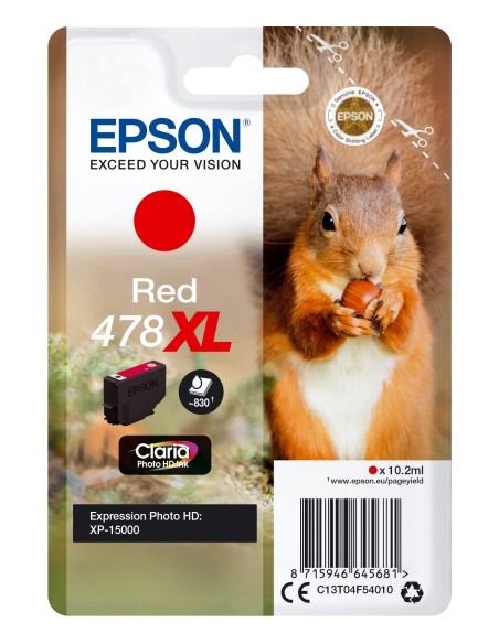 Squirrel Singlepack Red 478XL Claria Photo HD Ink