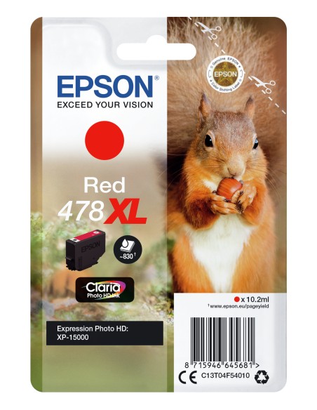 Squirrel Singlepack Red 478XL Claria Photo HD Ink