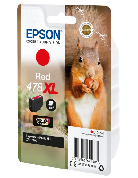 Squirrel Singlepack Red 478XL Claria Photo HD Ink