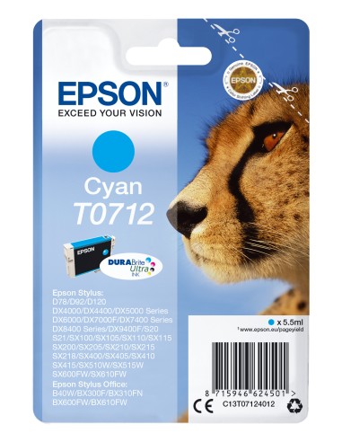 Cheetah Cartucho T0712 cian (etiqueta RF)