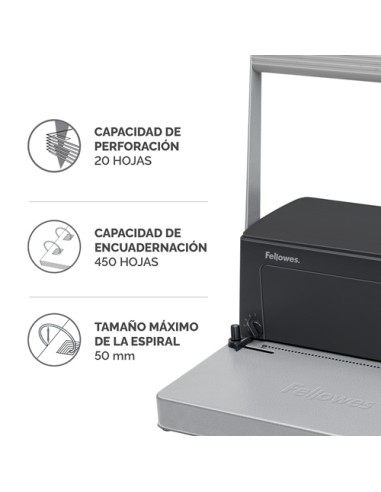  ENCUADERNADORA METAL 100 PARA ESPIRAL METALICA 20H A4 5:1 
