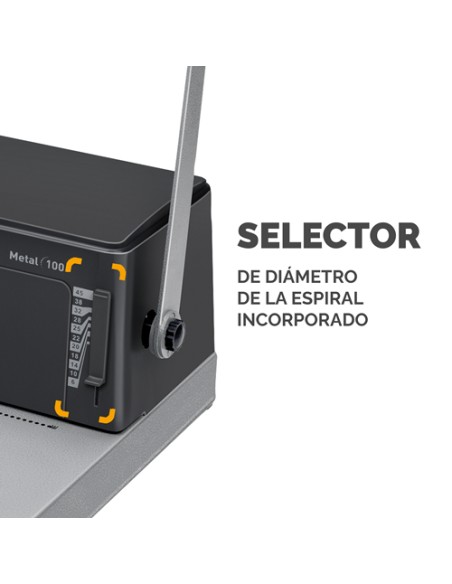  ENCUADERNADORA METAL 100 PARA ESPIRAL METALICA 20H A4 5:1 