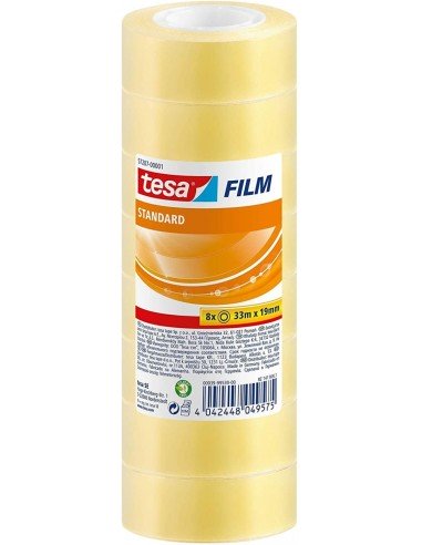 PACK 8 ROLLOS TESAFILM STANDARD 33MX19MM TESA