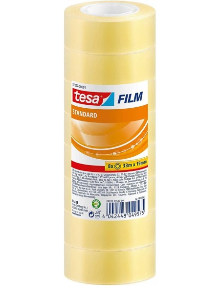 PACK 8 ROLLOS TESAFILM STANDARD 33MX19MM TESA
