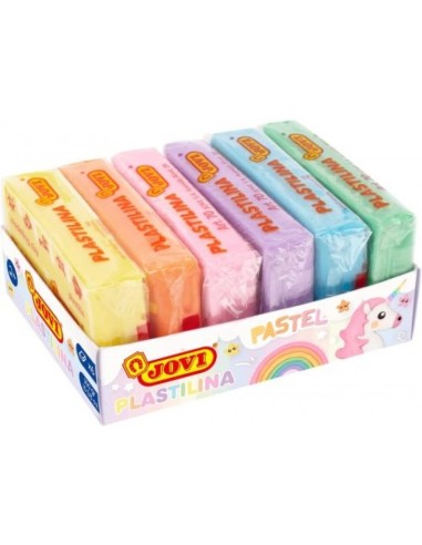 ESTUCHE 6 BARRAS PLASTILINA JOVI 50G COLORES PASTEL SURTID