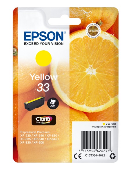 Oranges Singlepack Yellow 33 Claria Premium Ink