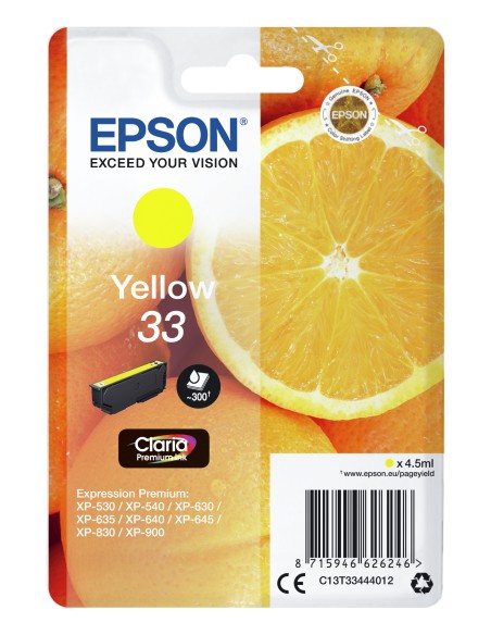 Oranges Singlepack Yellow 33 Claria Premium Ink