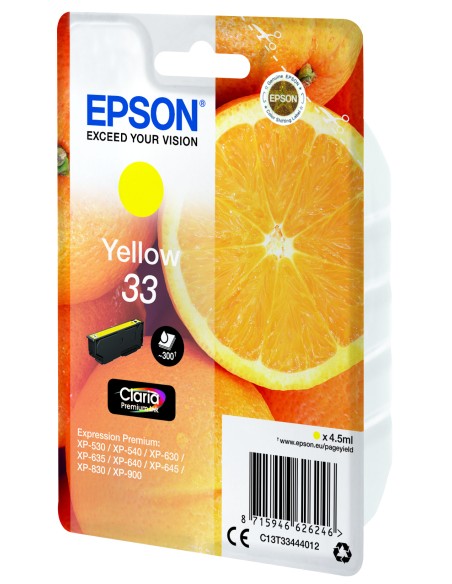 Oranges Singlepack Yellow 33 Claria Premium Ink