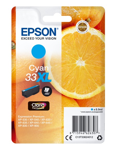 Oranges Singlepack Cyan 33XL Claria Premium Ink