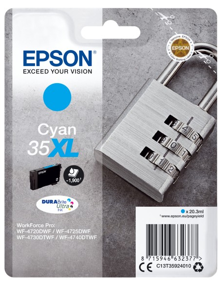 Padlock Singlepack Cyan 35XL DURABrite Ultra Ink