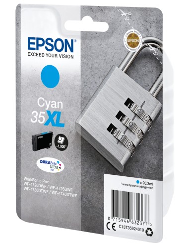 Padlock Singlepack Cyan 35XL DURABrite Ultra Ink