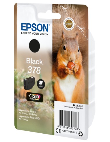 Squirrel Singlepack Black 378 Claria Photo HD Ink