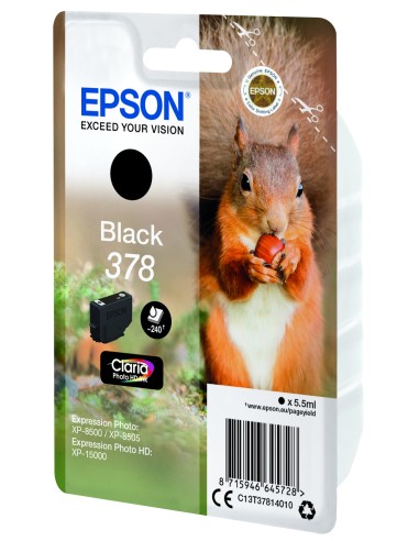 Squirrel Singlepack Black 378 Claria Photo HD Ink