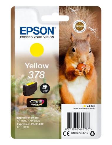 Squirrel Singlepack Yellow 378 Claria Photo HD Ink