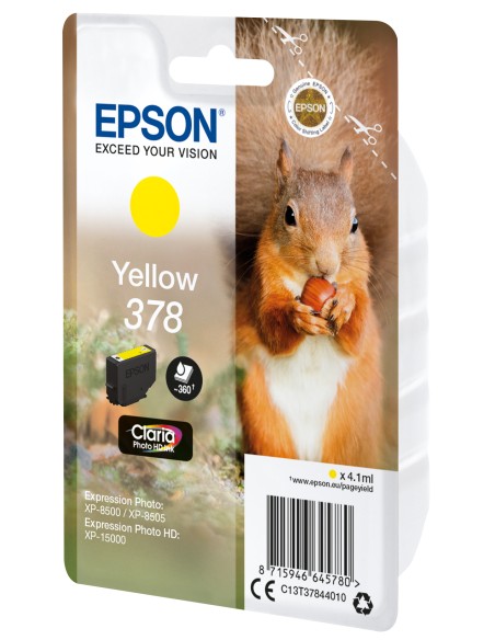 Squirrel Singlepack Yellow 378 Claria Photo HD Ink
