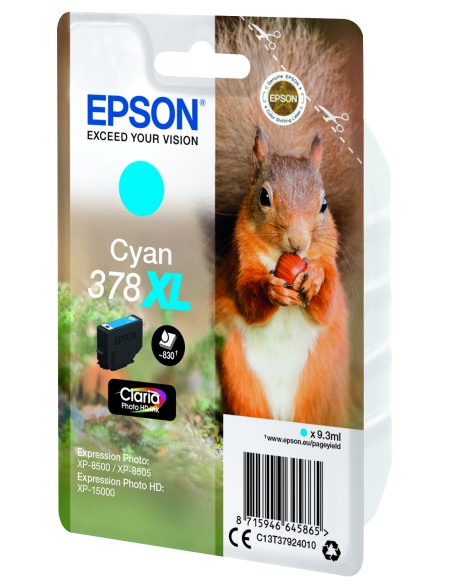 Squirrel Singlepack Cyan 378XL Claria Photo HD Ink