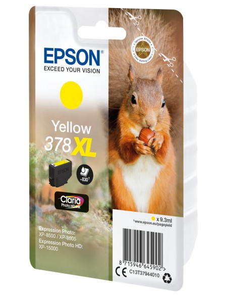 Squirrel Singlepack Yellow 378XL Claria Photo HD Ink