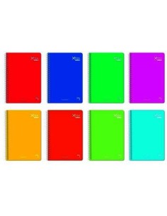 PACSA CUADERNO XTRA 80 HOJAS LISO TAPA DURA FOLIO 60GR COLORES SURTIDO -5U-