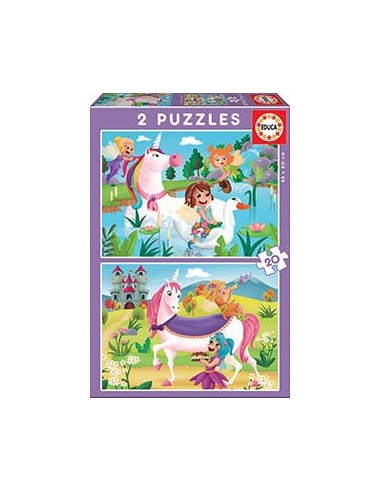 UNICORNIOS Y HADAS PUZZLE 2X20 PIEZAS