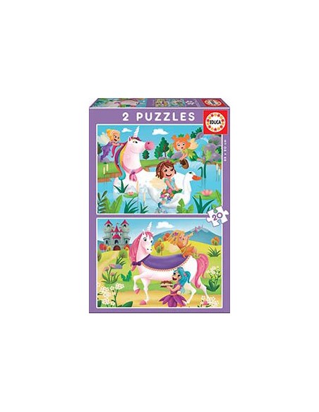 UNICORNIOS Y HADAS PUZZLE 2X20 PIEZAS