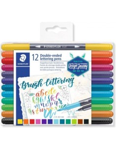 Estuche 12 rotuladores 3004 doble punta pincel desing journey