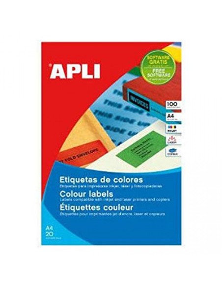 C 100 HOJAS ETIQUETAS FT IM 210X297 AMARILLA CANTOS RECTOS