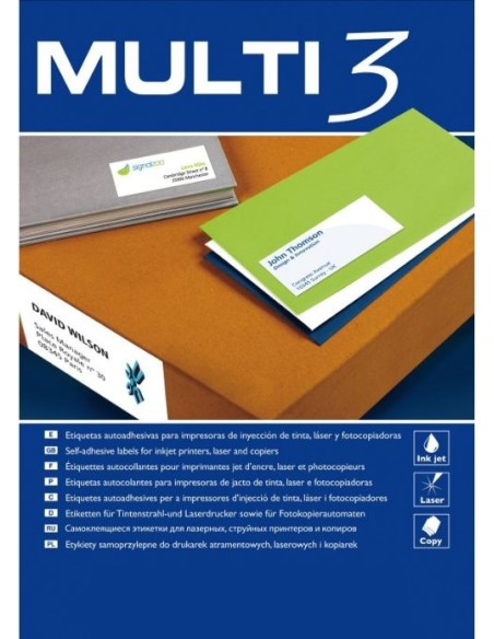 C 100 HOJAS ETIQUETAS FT IM 70X424 MULTI3 CANTOS RECTOS