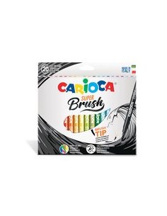 ESTUCHE 20 ROTULADORES SUPER BRUSH CARIOCA PUNTA DE PINCEL