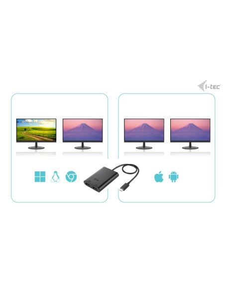 USB-C Dual 4K/60Hz (single 8K/30Hz) HDMI Video Adapter