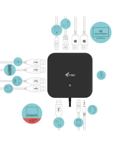 USB-C Dual Display Docking Station with Power Delivery 65W + Universal Charger 77 W