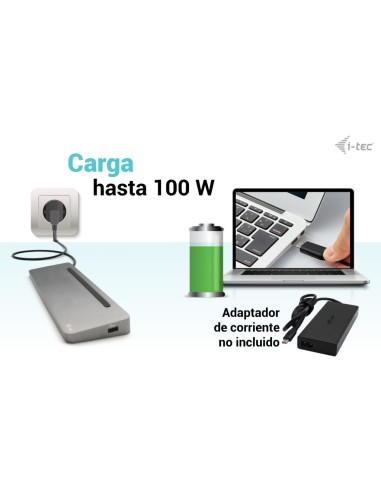 USB-C Metal Ergonomic 3x 4K Display Docking Station + Power Delivery 100 W