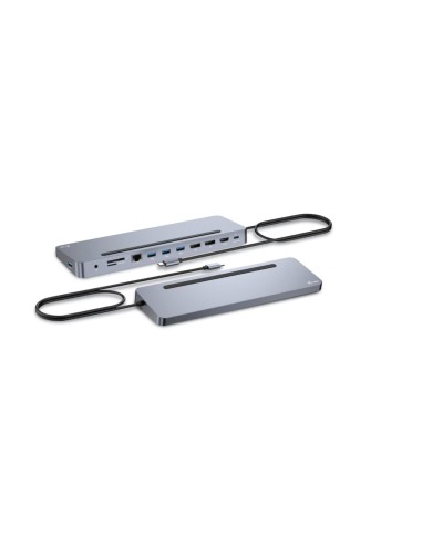 USB-C Metal Ergonomic 3x 4K Display Docking Station with Power Delivery 100 W + Universal Charger 100 W