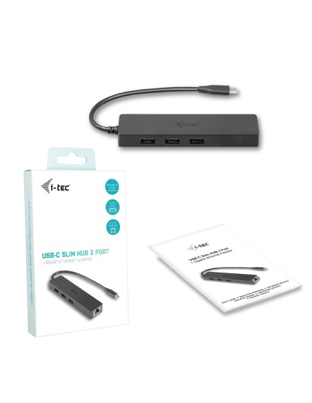 Advance USB-C Slim Passive HUB 3 Port + Gigabit Ethernet Adapter