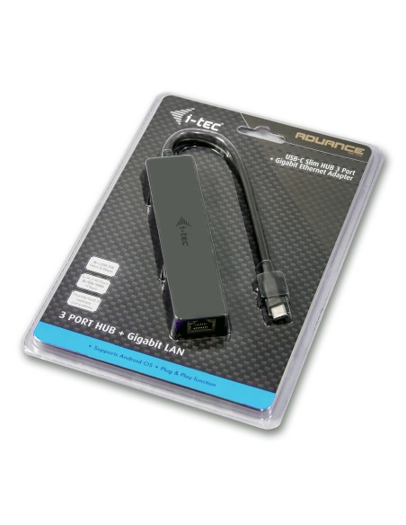 Advance USB-C Slim Passive HUB 3 Port + Gigabit Ethernet Adapter